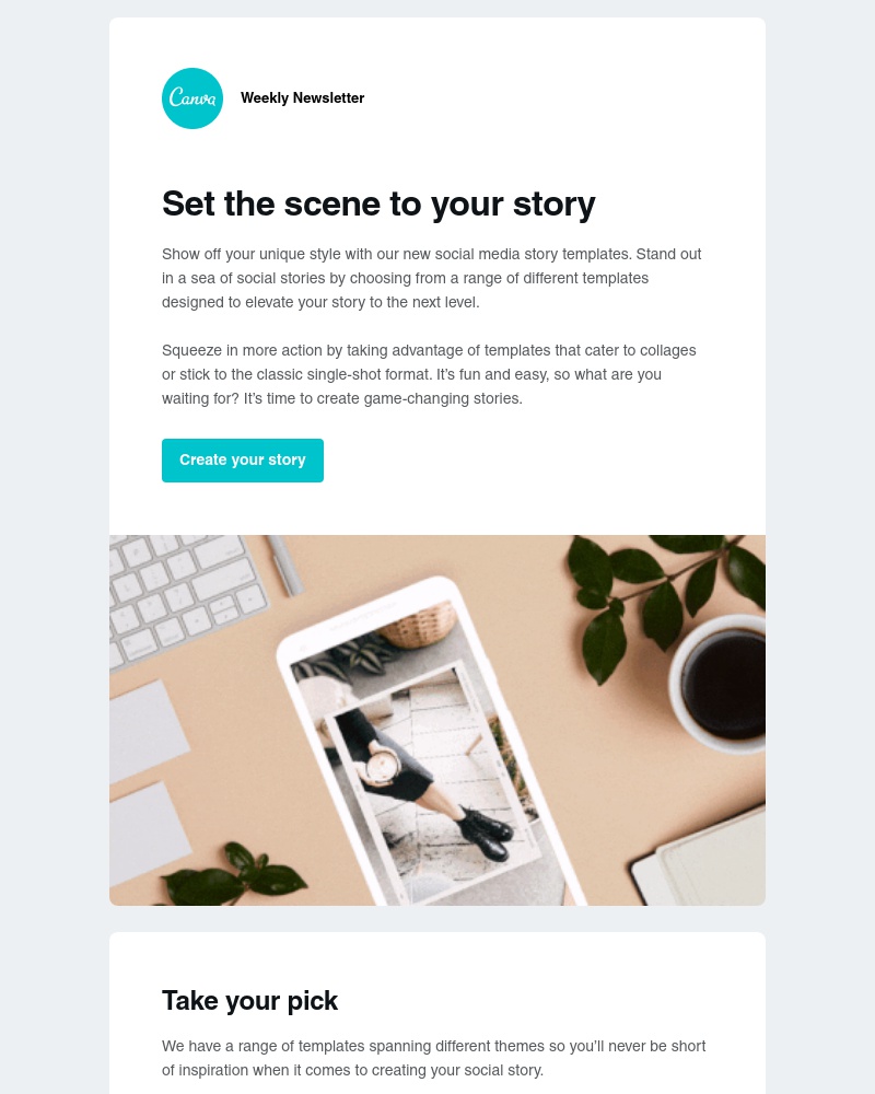 Canva - Set the scene to your story with our templates