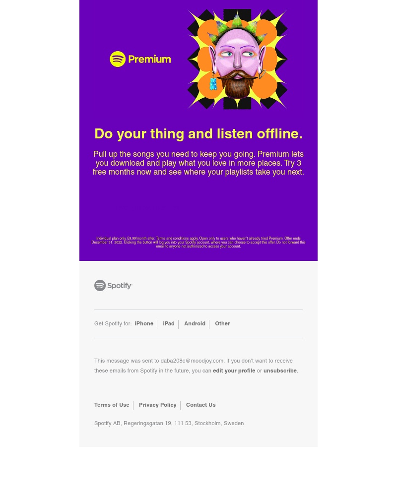 Spotify - Set the tone. 3 months of Spotify Premium, free.