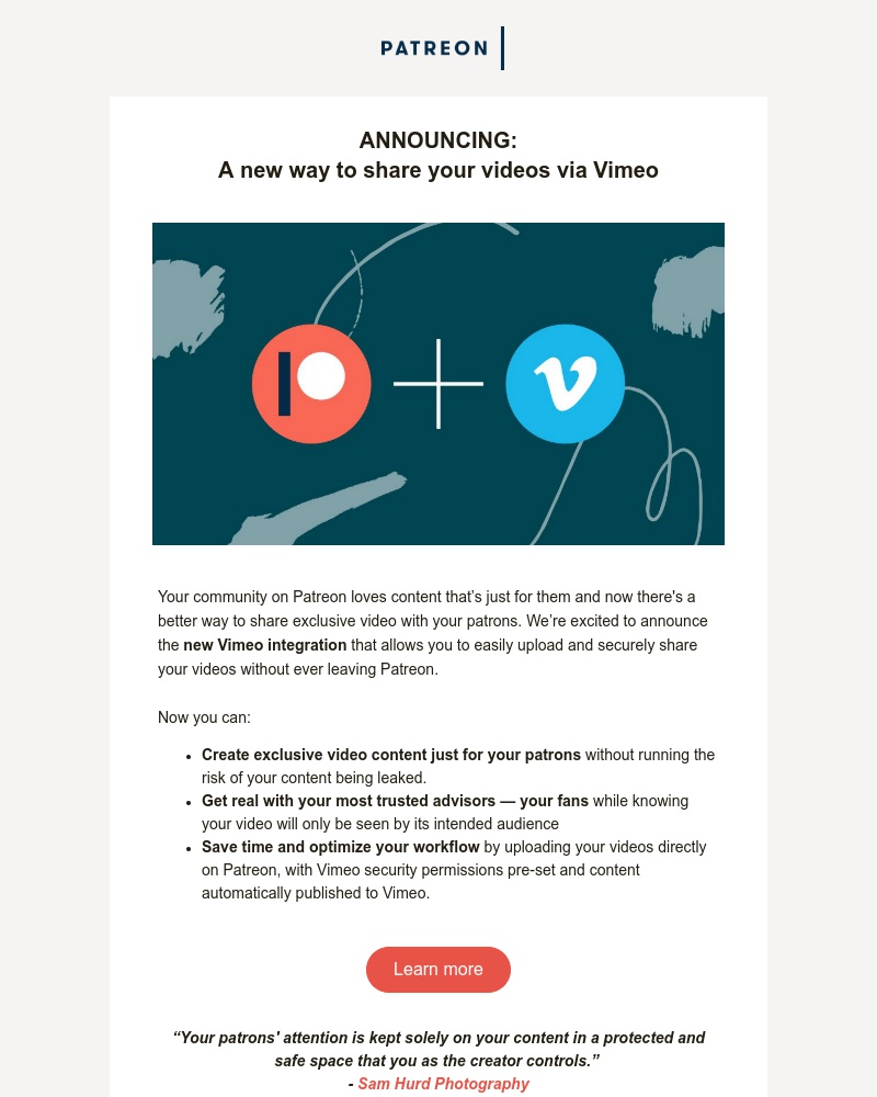 Patreon - Sharing patron-only videos just got way easier
