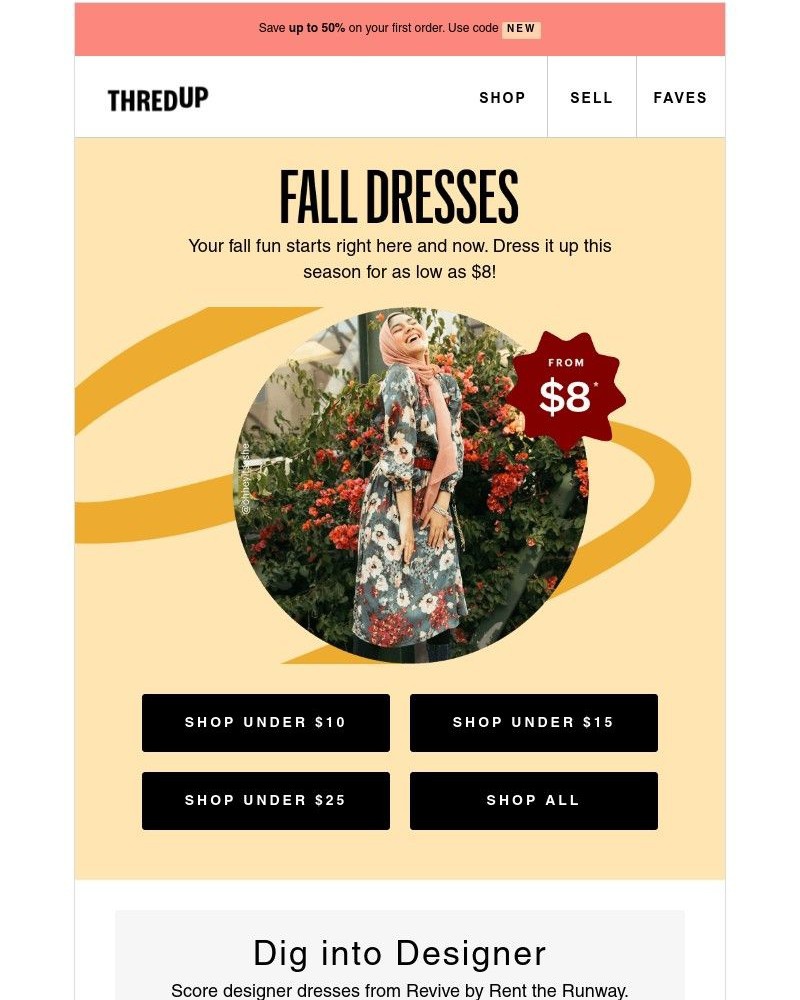 thredUP - 🍂 Shop fall dresses from $8!