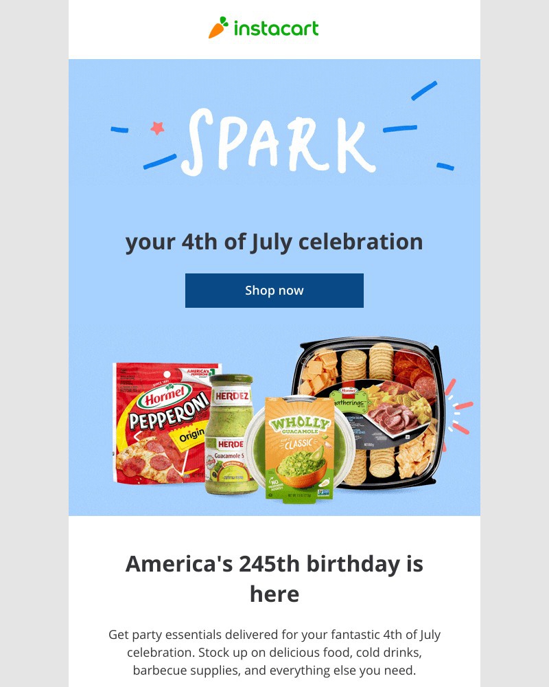 Instacart - Shop now and be ready for 4th of July festivities