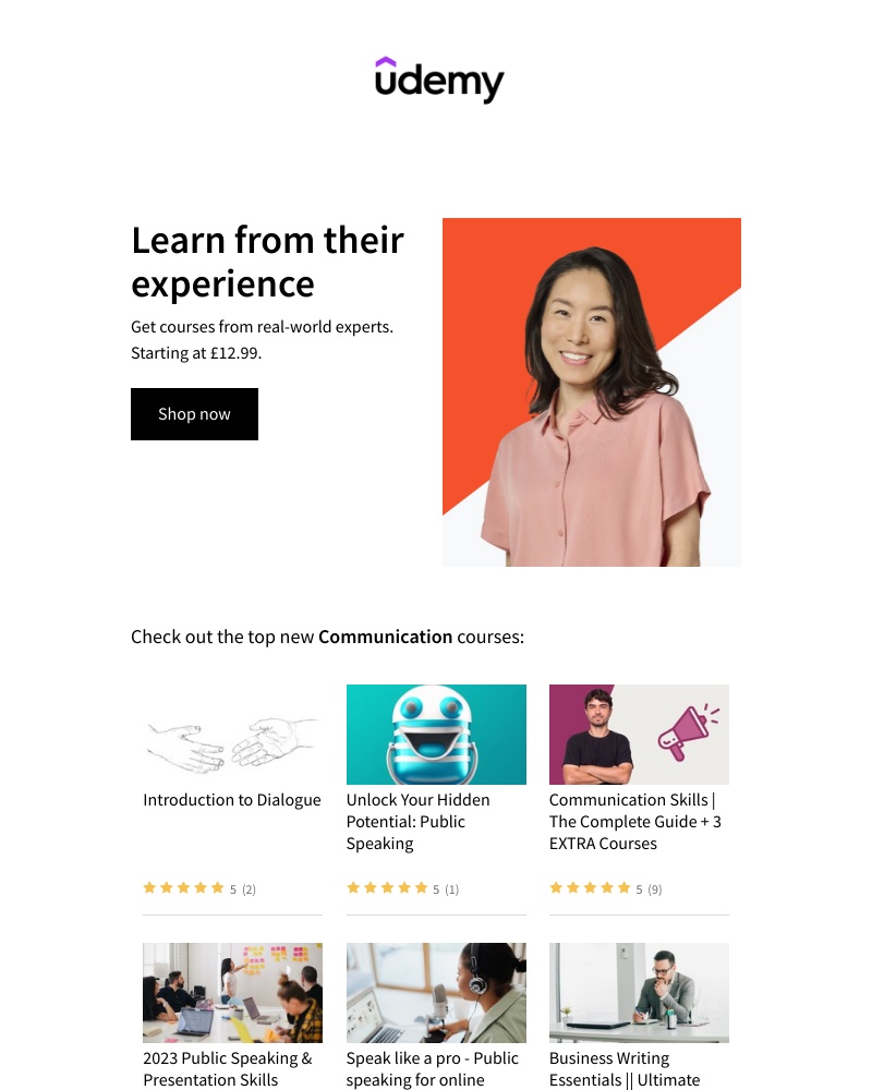 Udemy - Shop our latest courses from real-world experts. Starting at £12.99.