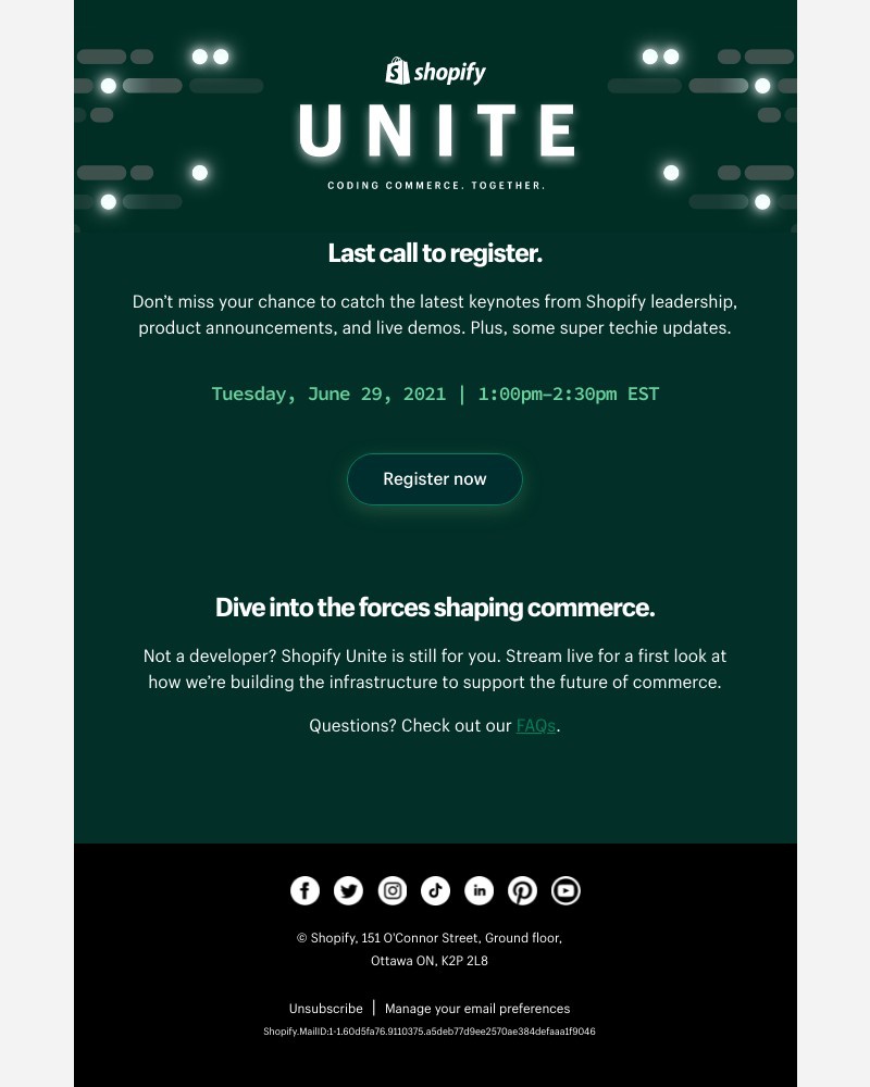 Shopify - Shopify UNITE 2021 — 4 days left to register!