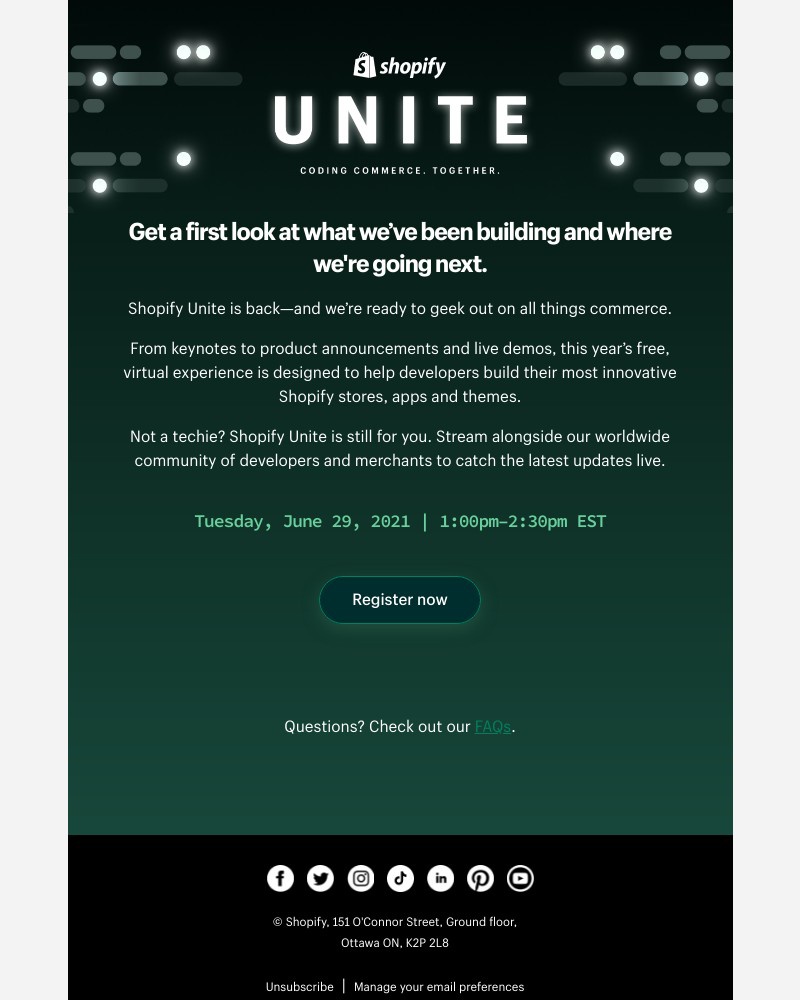 Shopify - Shopify UNITE 2021 on June 29 - Register Now