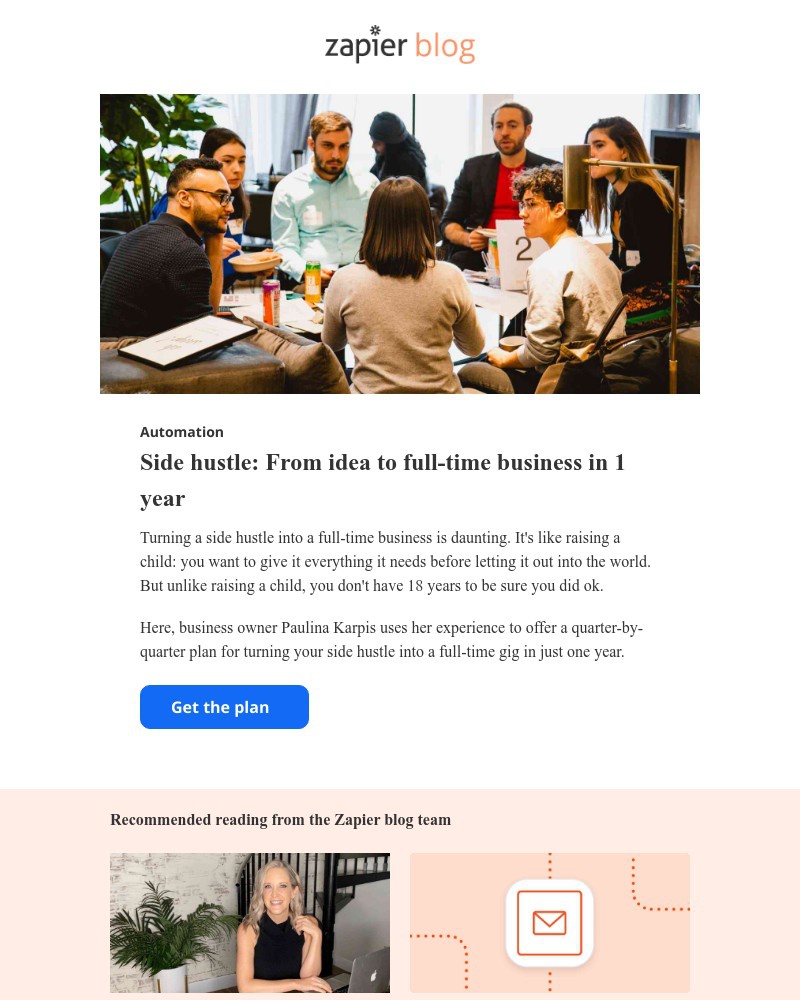 Zapier - Side hustle: From idea to full-time business in 1 year