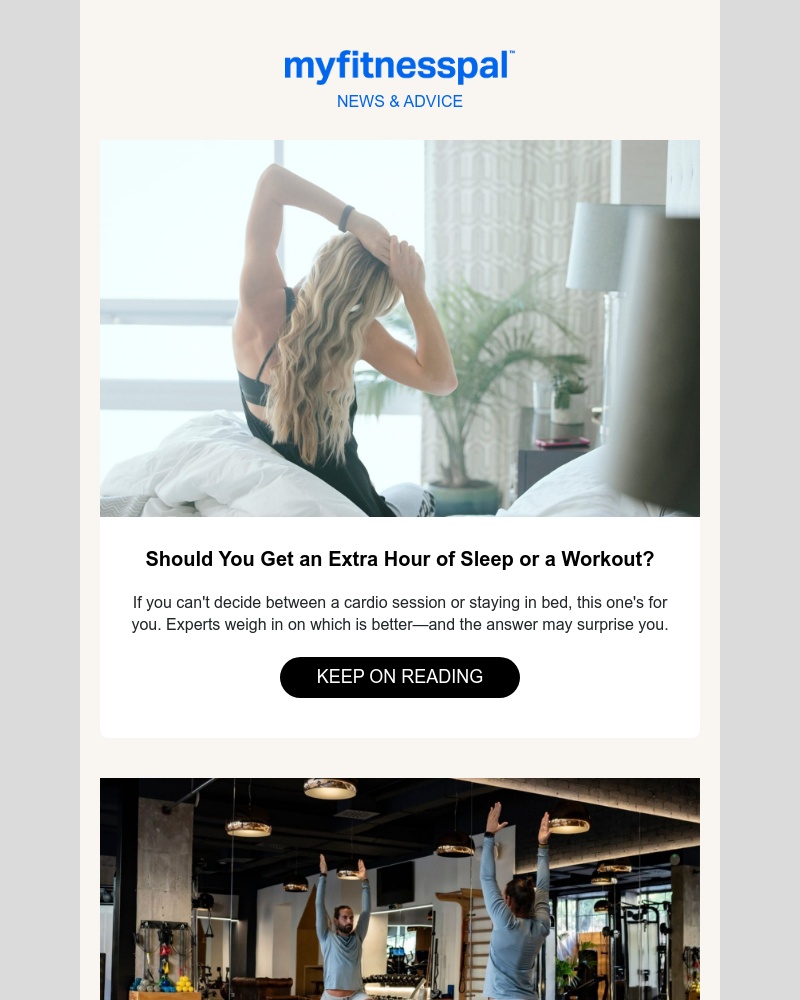 MyFitnessPal - Sleep vs. Work Out: which is better for your health?