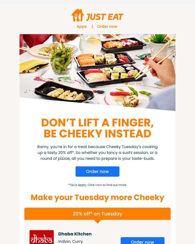 Just Eat - Smells like 20% off, Ramy 🙌 