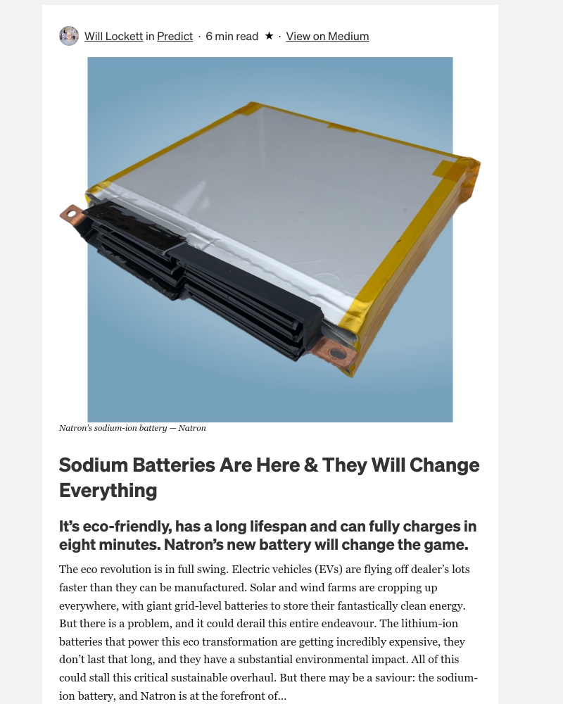 Medium - Sodium Batteries Are Here & They Will Change Everything