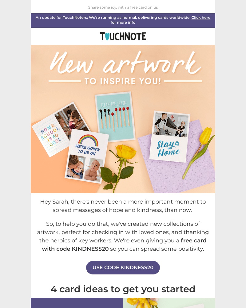 TouchNote - Something amazing just landed, Sarah 😮