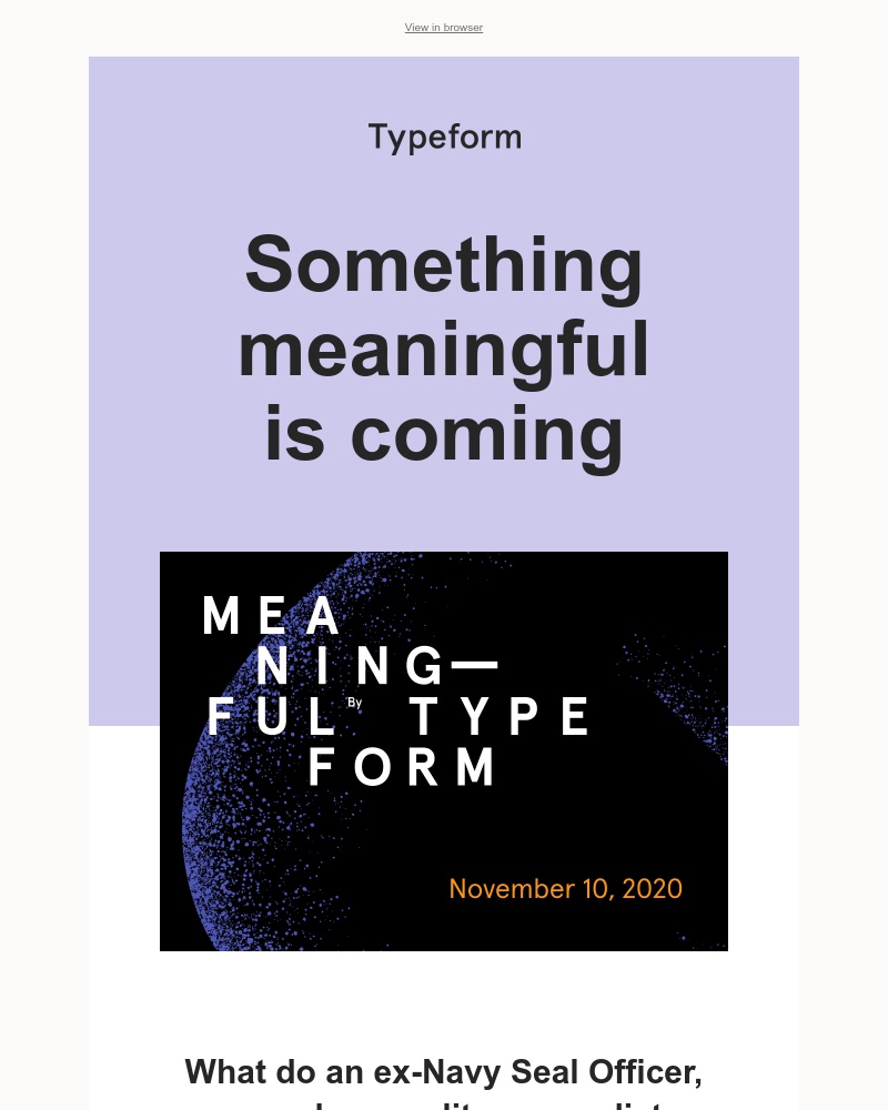 Typeform - Something meaningful is coming