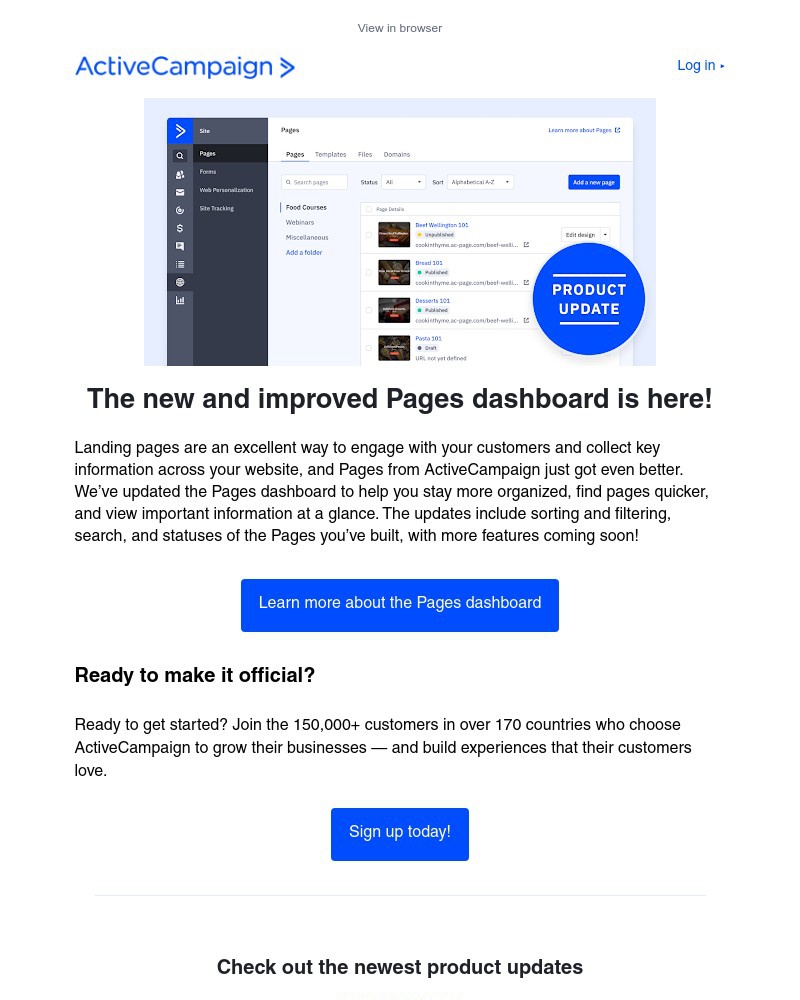  - Sort, filter, search, and more with the new Pages dashboard