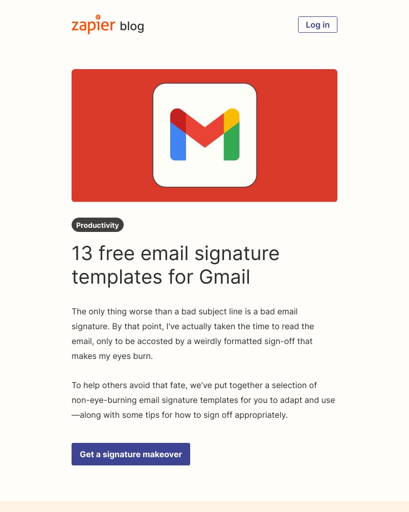 Zapier - Spice up your email signature