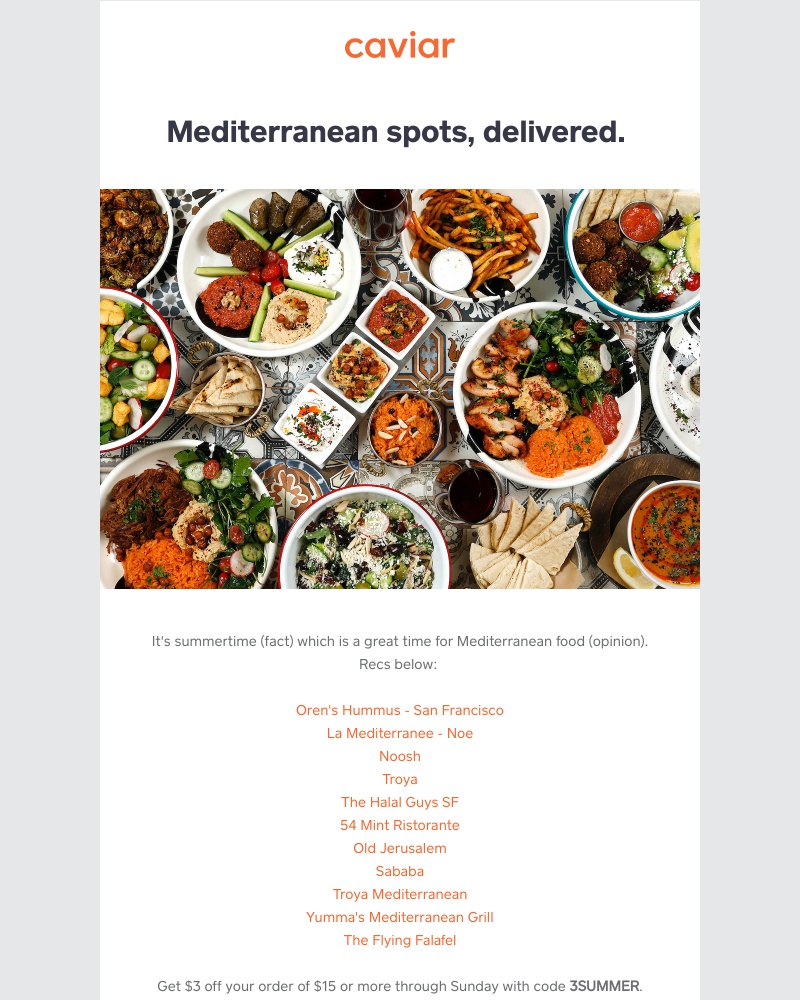  - Spots that have Mediterranean food