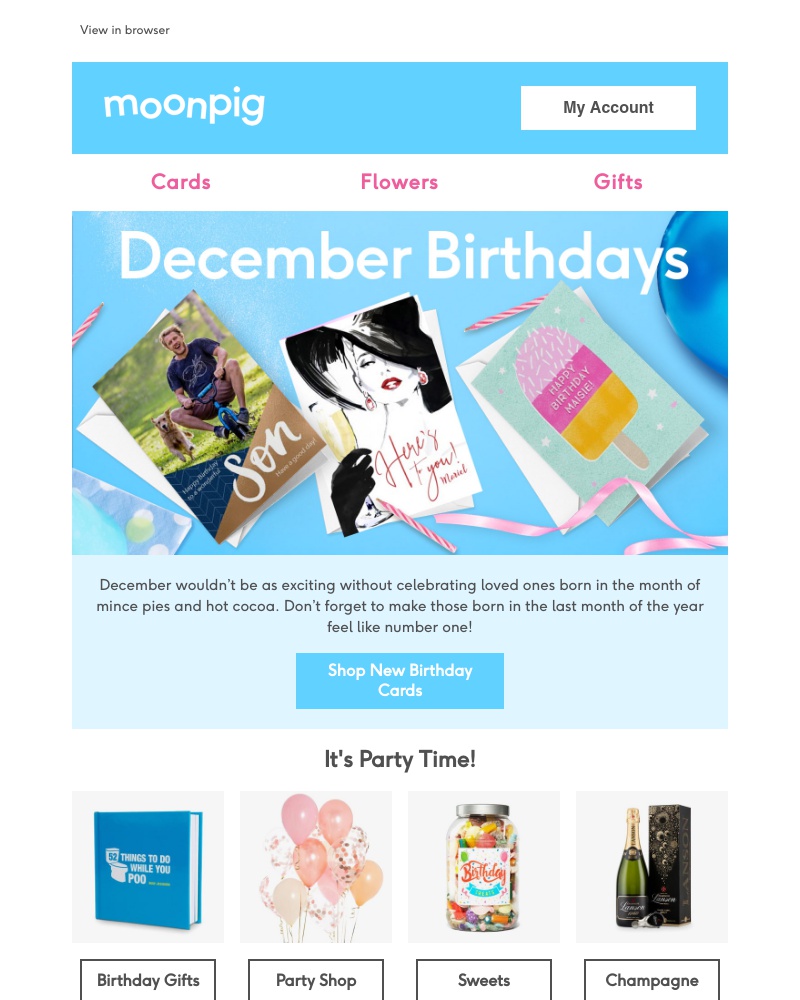 Moonpig - Spotted: December birthdays!