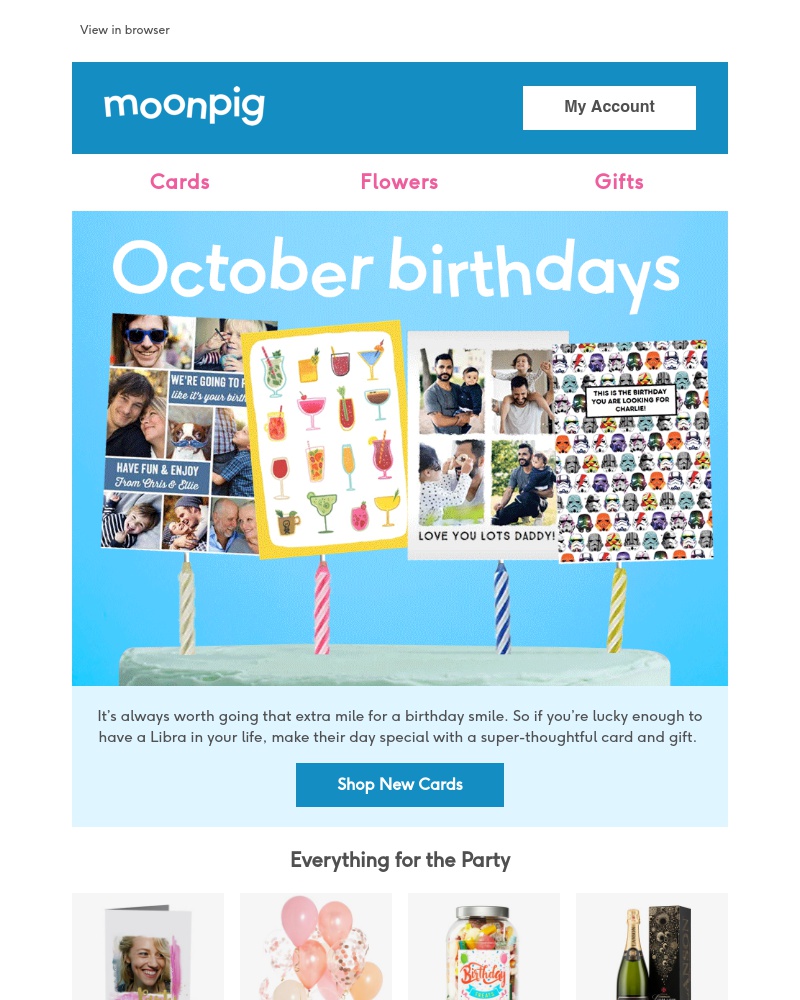 Moonpig - Spotted: October birthdays!