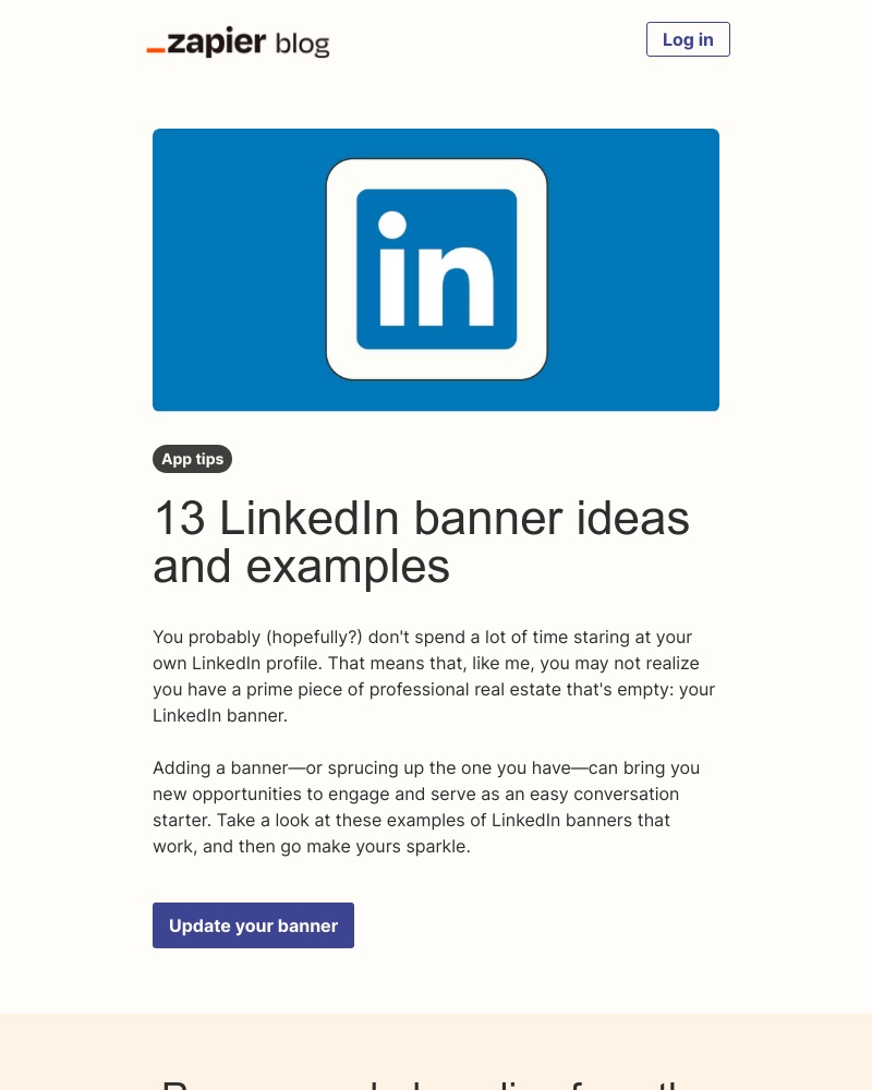 Zapier - Spruce up your LinkedIn banner
