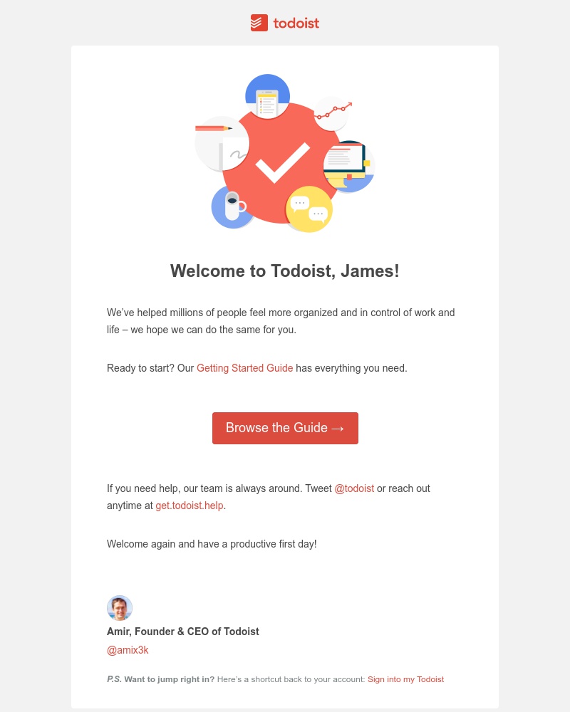 Accepting an invite on Todoist video screenshot