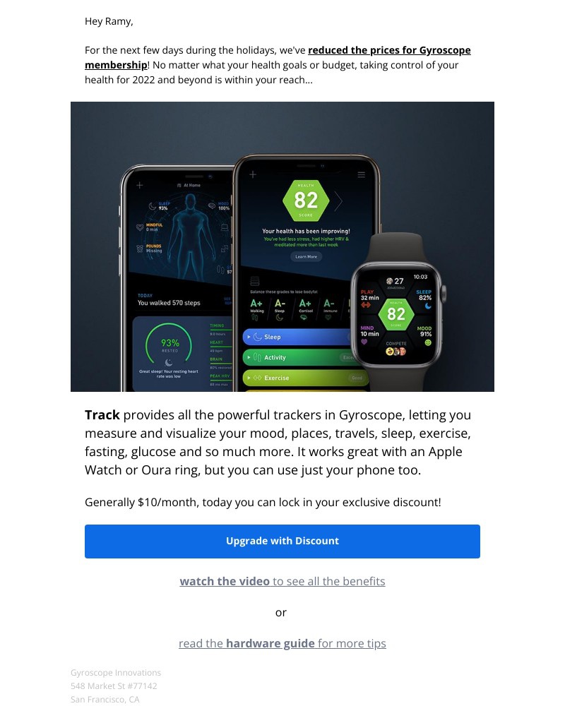 Gyroscope - Start tracking at lowest price of the year Ramy! 💪✨
