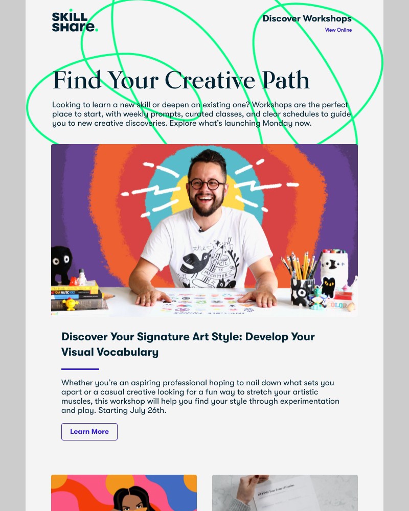 Skillshare - Starting Monday: 5 Workshops to Spark Your Creativity