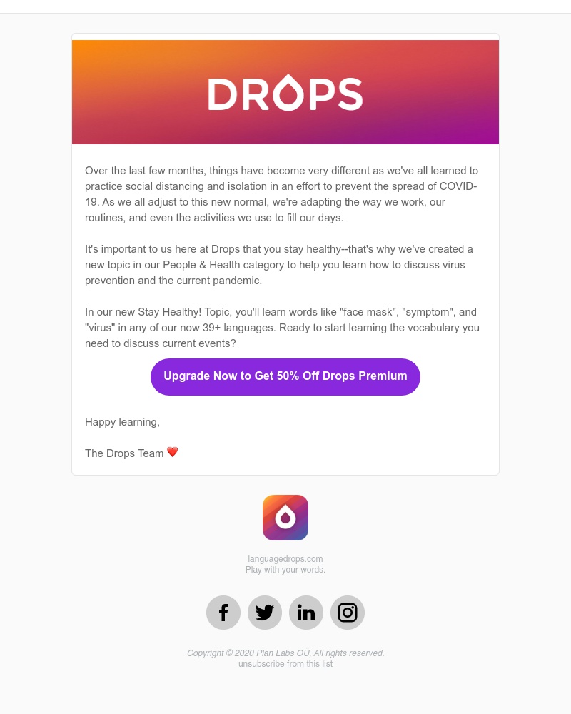 Drops - Stay healthy!