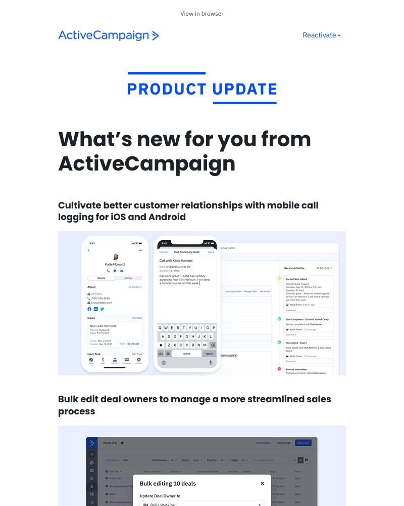  - Still deciding? Mobile call logging, Deal owner bulk edit, Shopify forms, and more