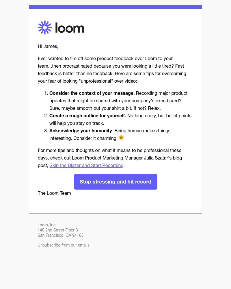 Loom - Stop stressing over perfection and start recording