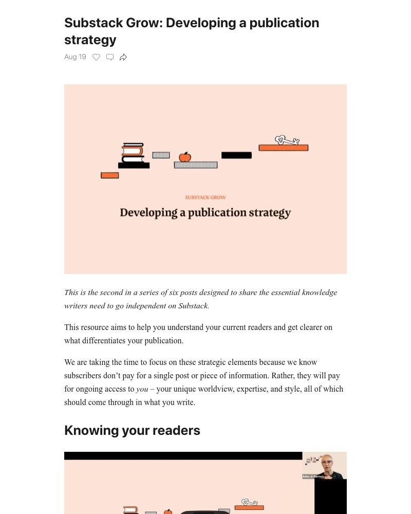 Substack - Substack Grow: Developing a publication strategy