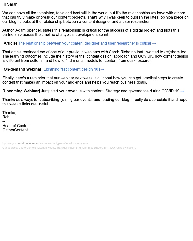 GatherContent - Successful content relationships (and lightning fast content design)