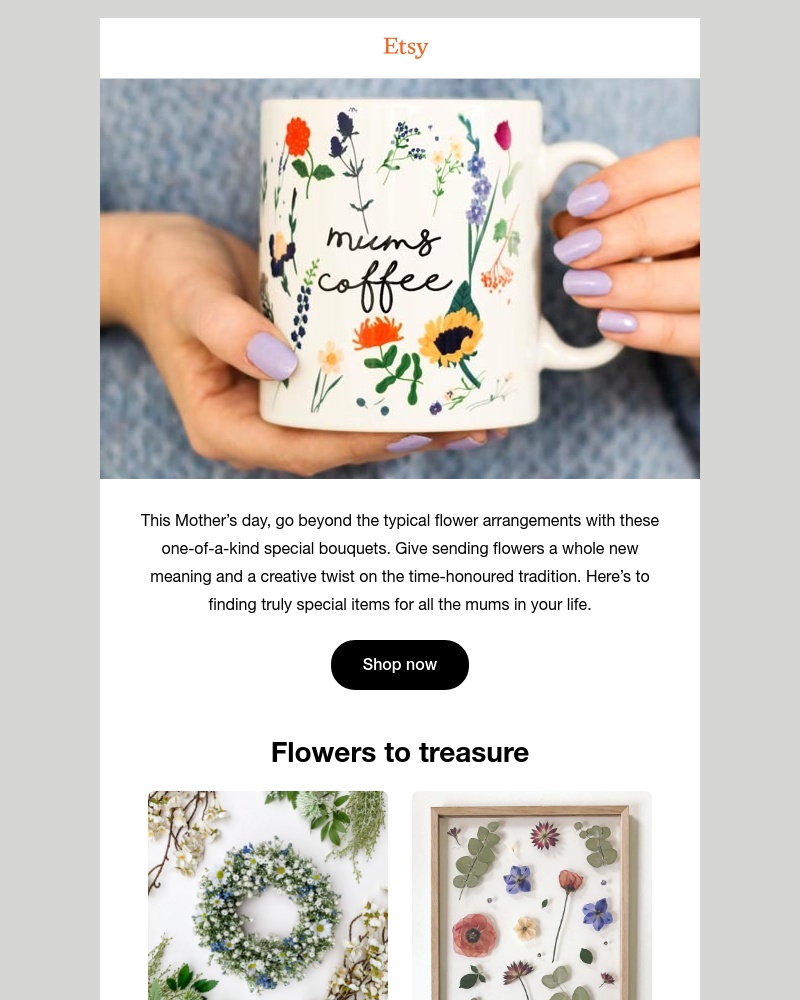 Etsy - Surprise your mum with these flower arrangements