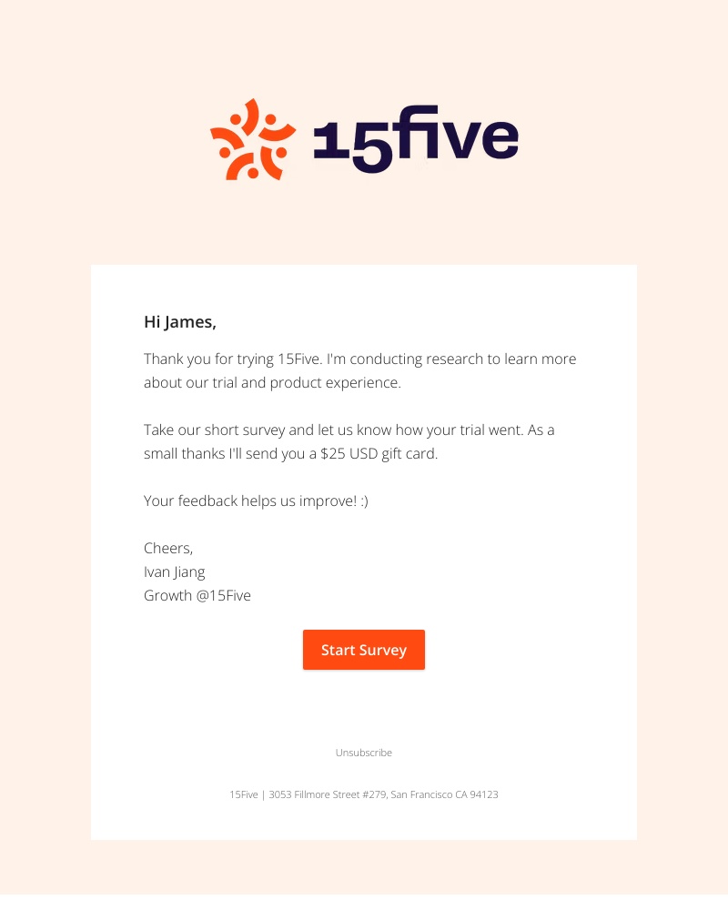 15Five - [Survey] $25 Gift Card - How was your trial experience?