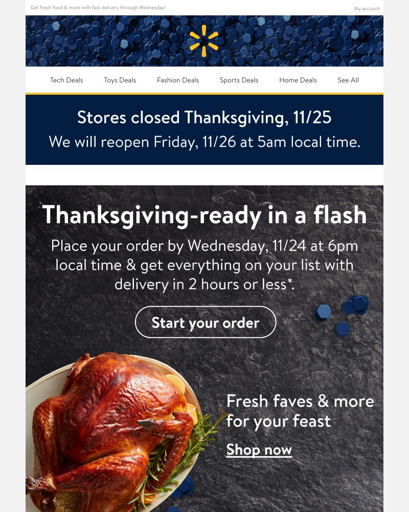 Walmart - ⏰ T-minus 4 days 'til Thanksgiving!