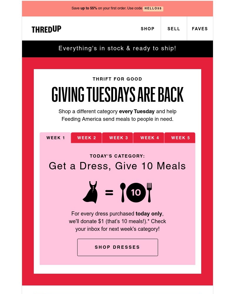 thredUP - Take a pause for a great cause.