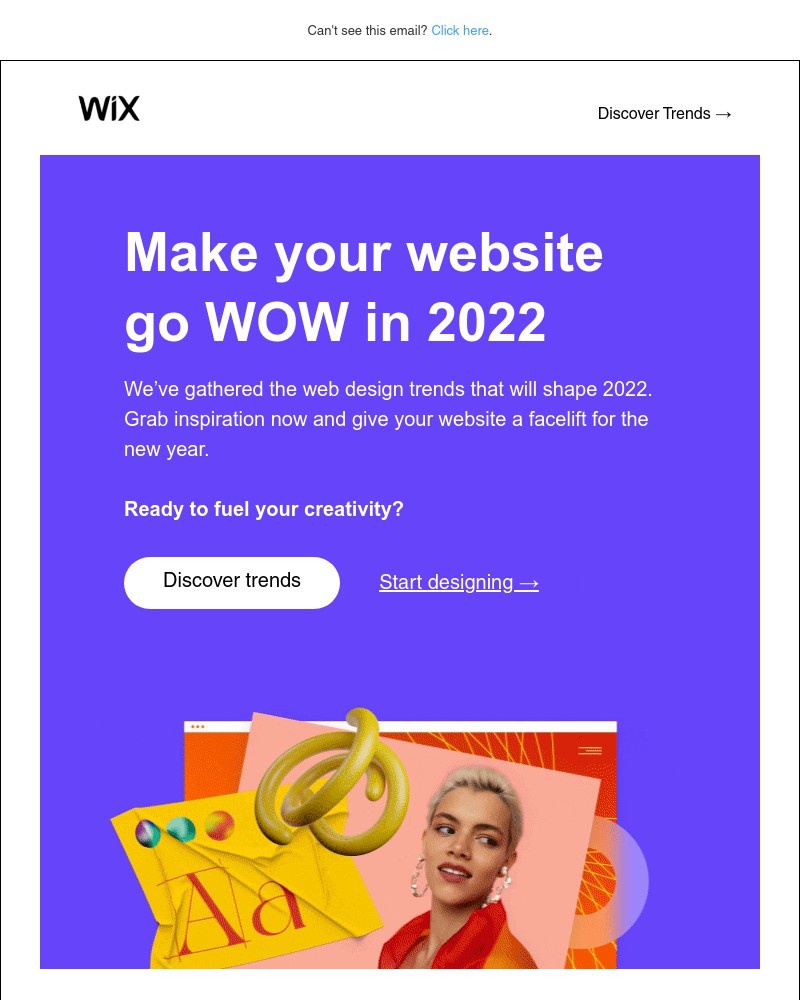 Wix - Take what’s in style from 2022, put it on your website