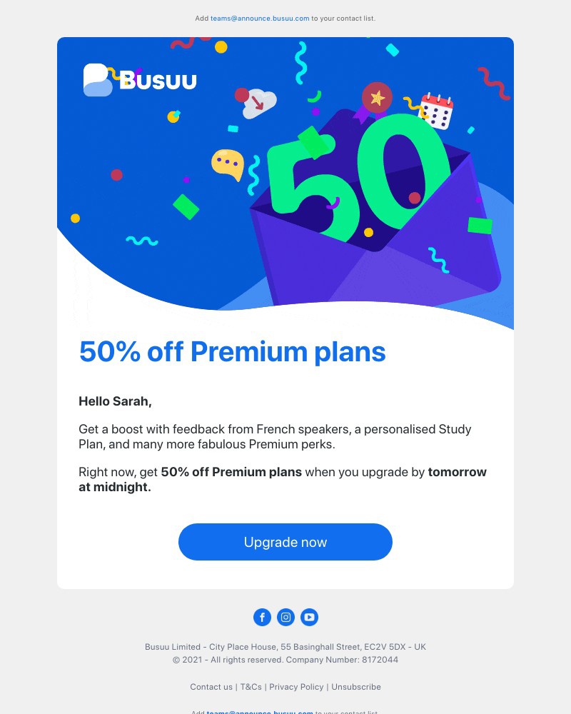 Busuu - Take your French-speaking adventures to new heights with 50% off 💪 