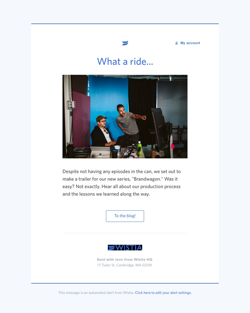 Wistia - Takeaways from shooting the “Brandwagon” trailer 📹