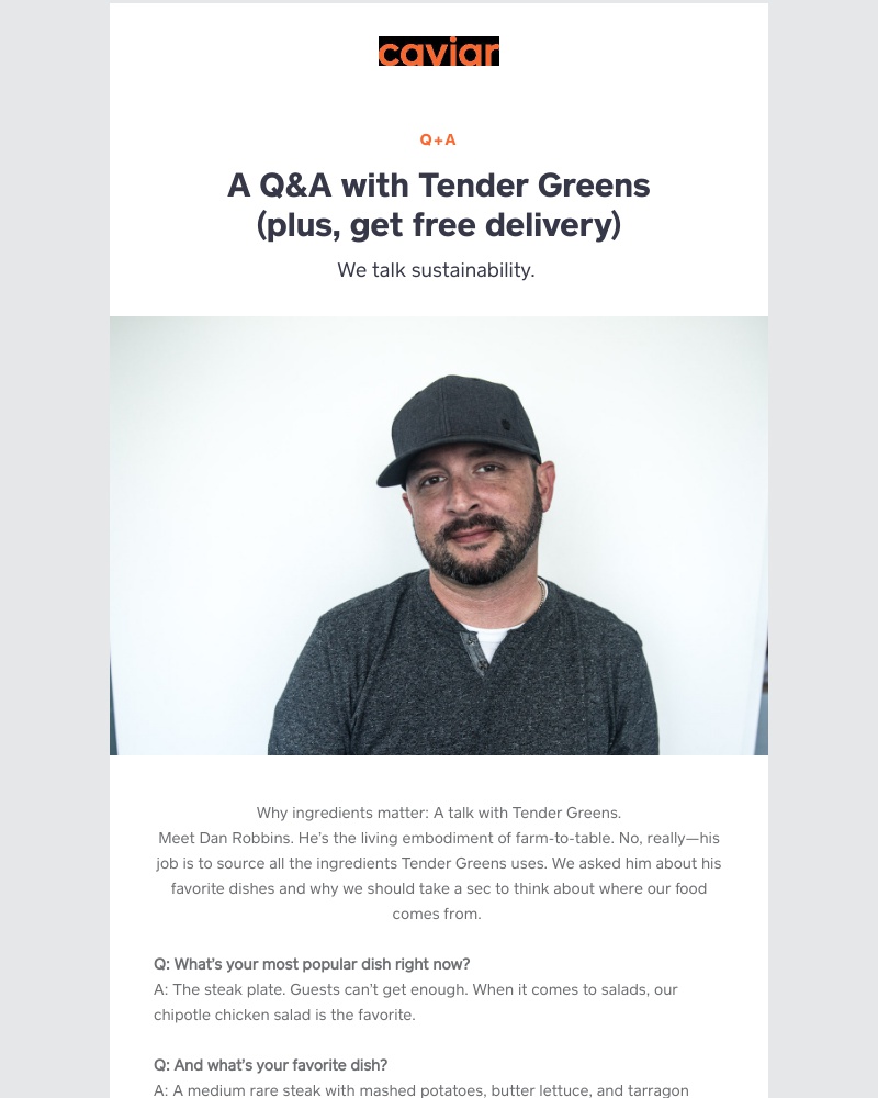  - Talking ingredients with Tender Greens