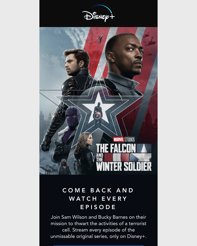 Disney+ - Team up with The Falcon and the Winter Soldier