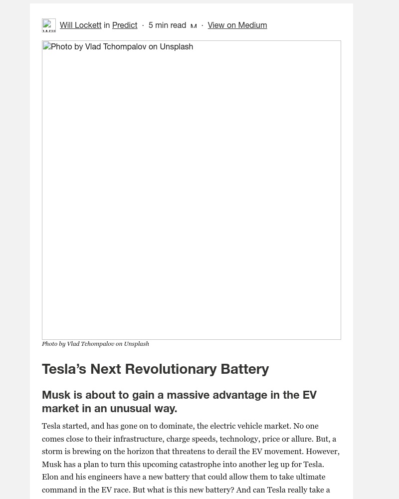 Medium - Tesla’s Next Revolutionary Battery