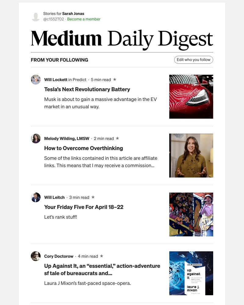 Medium - Tesla’s Next Revolutionary Battery | Will Lockett in Predict
