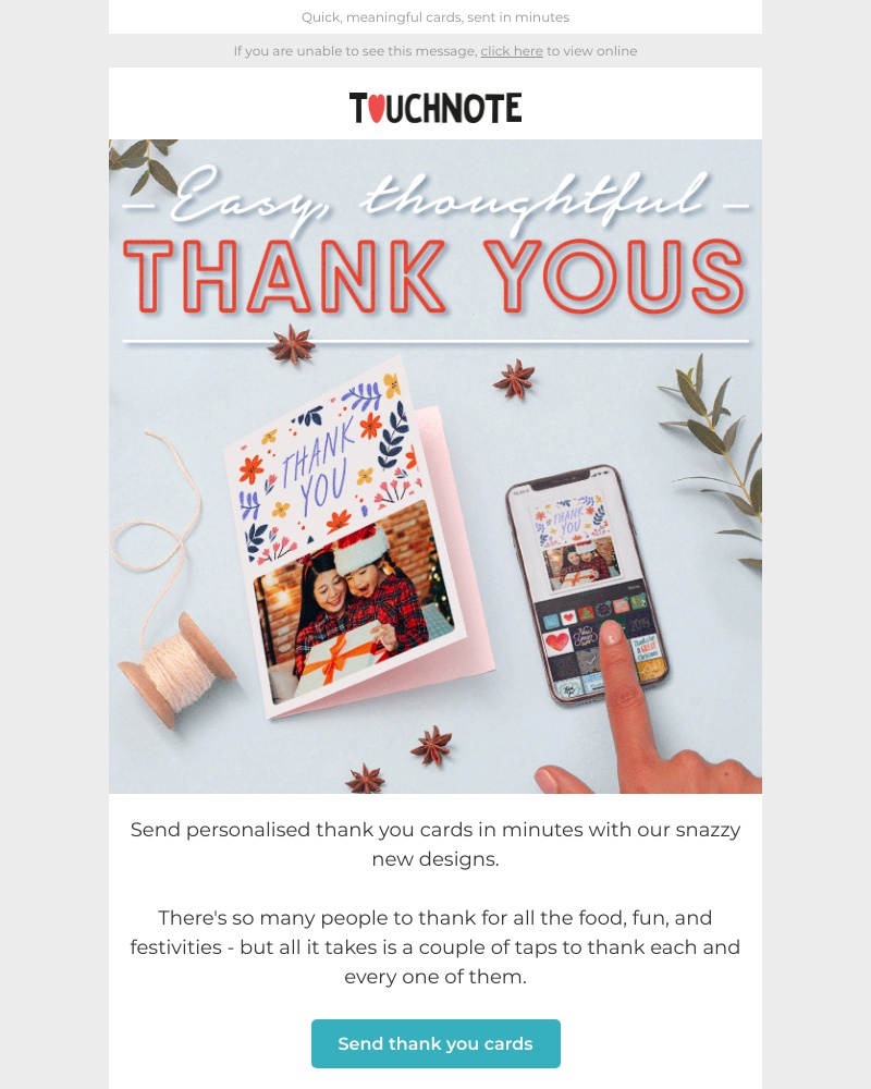 TouchNote - Thank you cards are HERE! 🎉