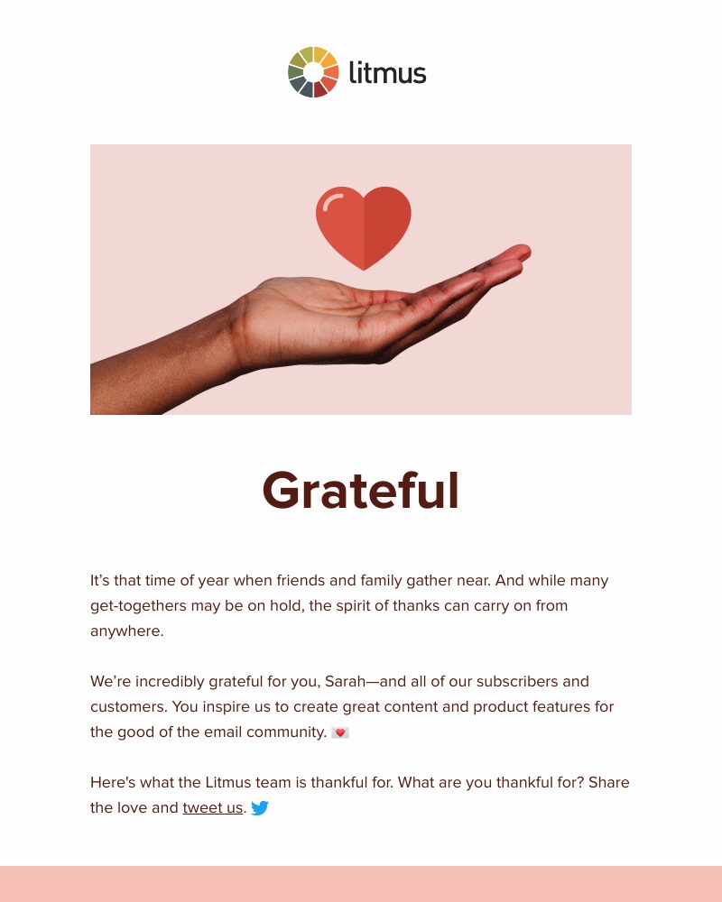 Litmus - Thank you, Sarah