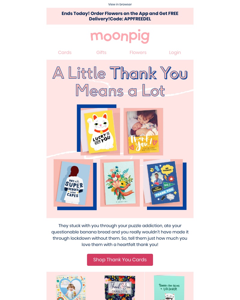 Moonpig - 🍌 Thanks a bunch 🍌