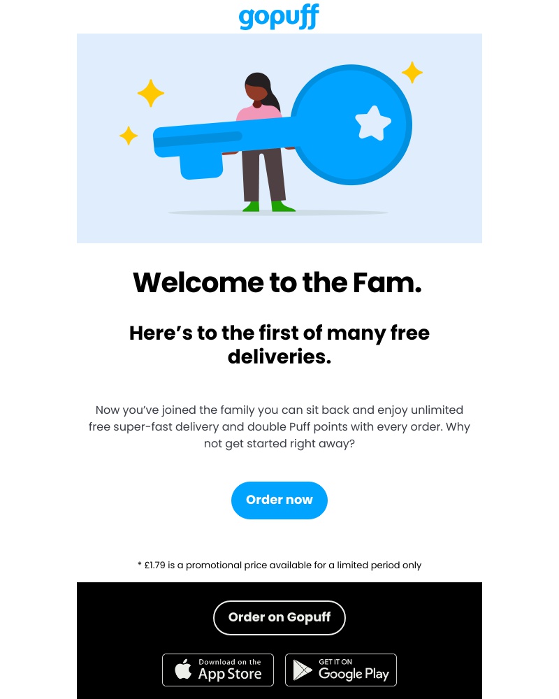 Gopuff - Thanks for joining the Fam