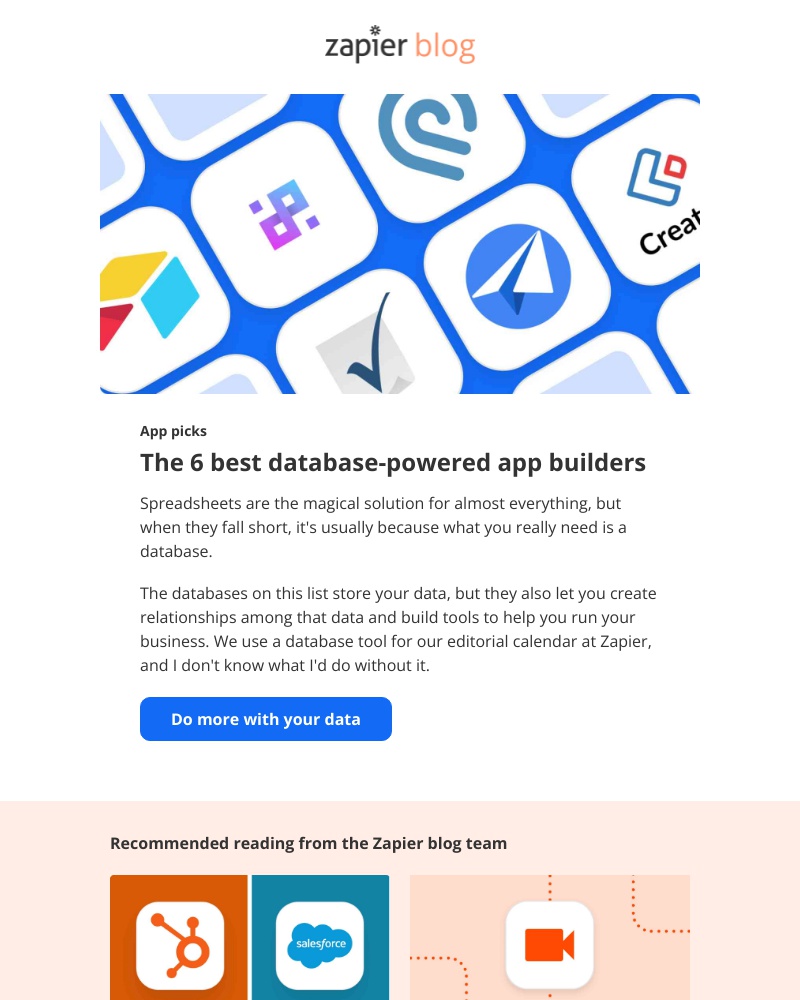 Zapier - The 6 best database-powered app builders