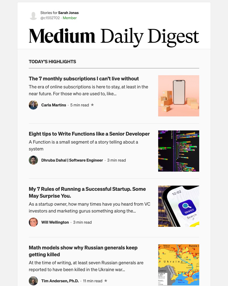 Medium - The 7 monthly subscriptions I can’t live without | Carla Martins
