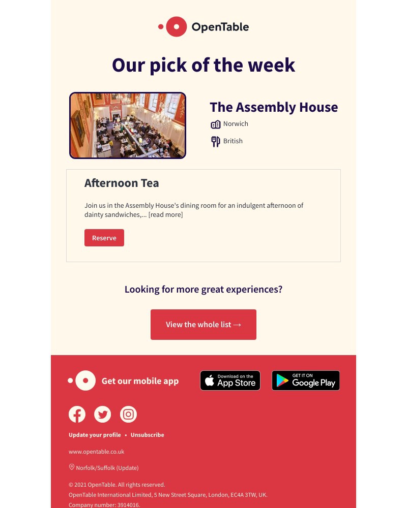 OpenTable - The Assembly House: Afternoon Tea