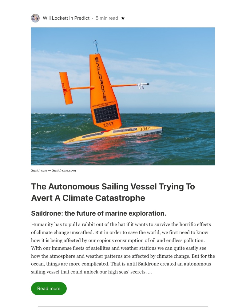 Medium - The Autonomous Sailing Vessel Trying To Avert A Climate Catastrophe