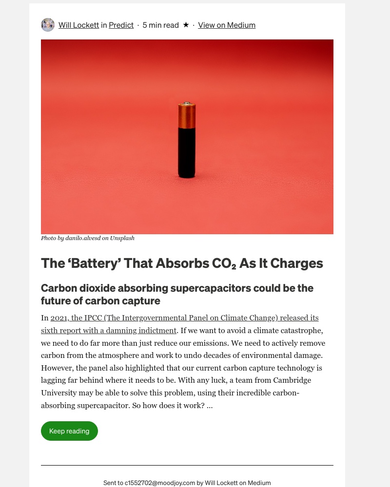 Medium - The ‘Battery’ That Absorbs CO₂ As It Charges