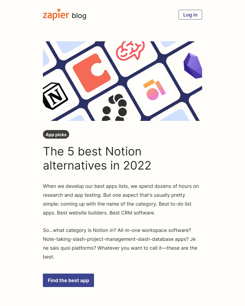 Zapier - The best Notion alternatives in 2022