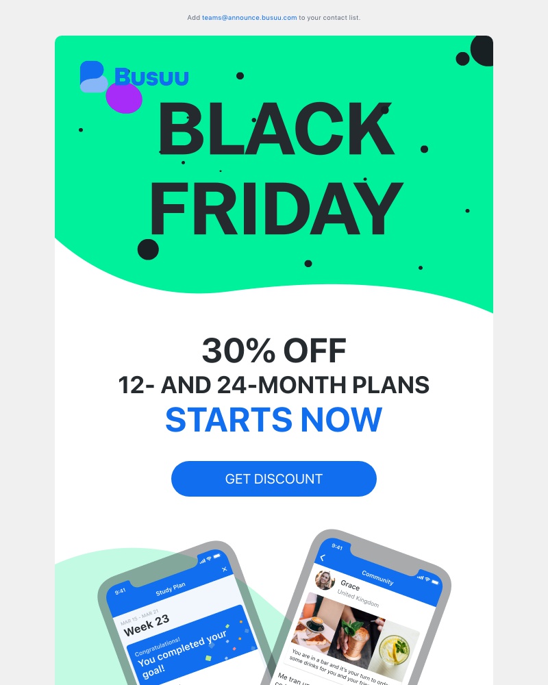 Busuu - ⚡ The Black Friday countdown starts now! ⚡     